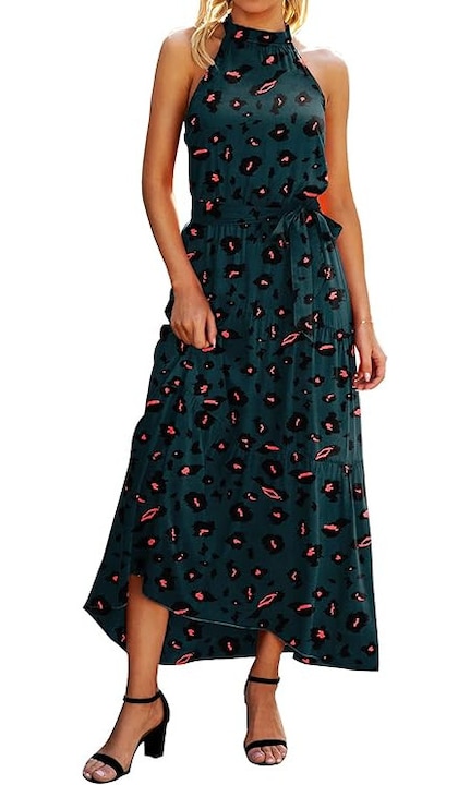 Лятна рокля, макси, ефирна, тъмносиня, XL INTL