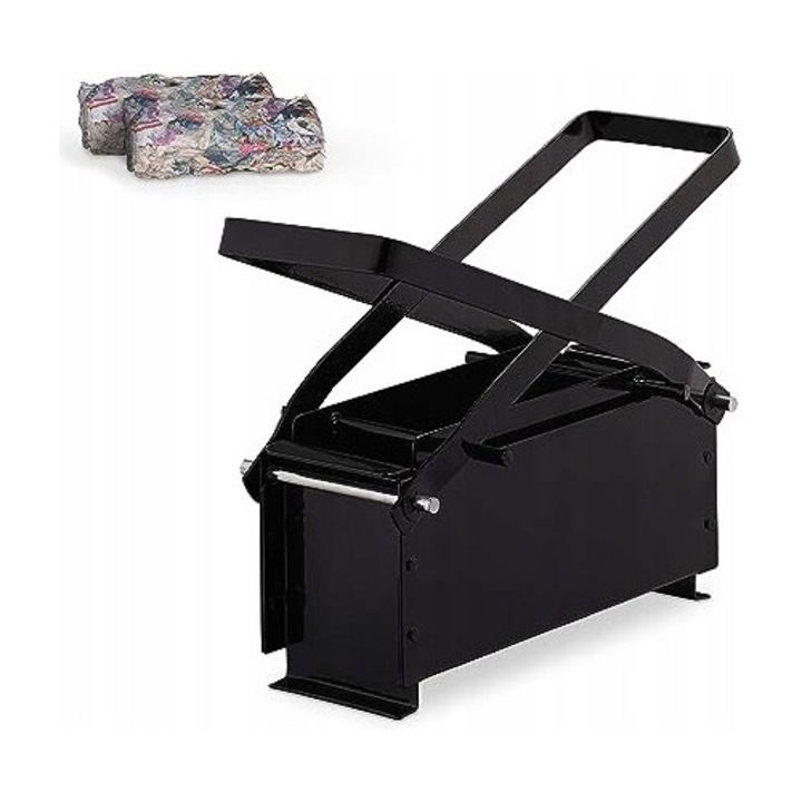 Presa manuala pentru brichete din hartie, dimensiuni 24x30x12,5cm, negru, utilizare acasa