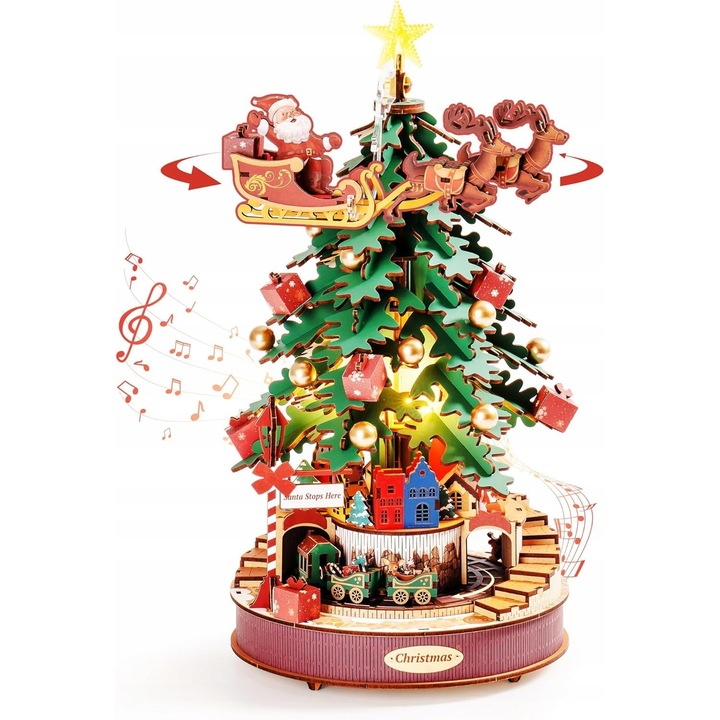 3D puzzle, karácsonyfa, 319 darab, USB-C