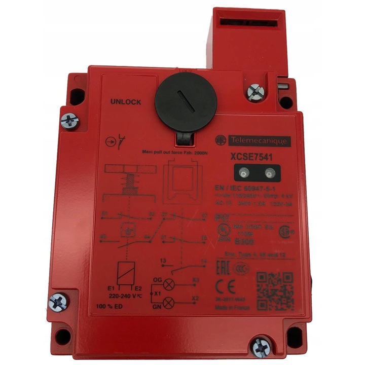 XCSE7541 biztonsági kapcsoló, 44x98x146mm, IP67, fém, fekete