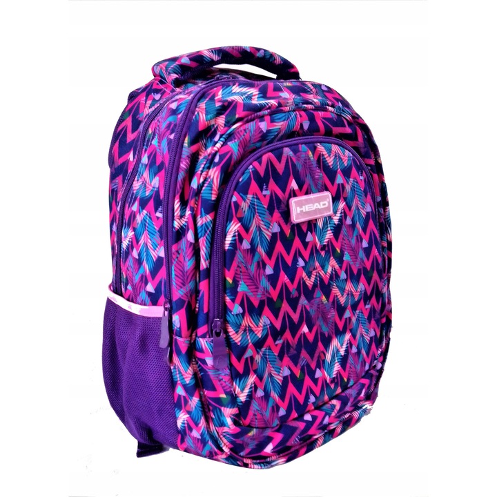 Többszínű iskolatáska, Head modell, 3 rekeszes, 45x30x19cm