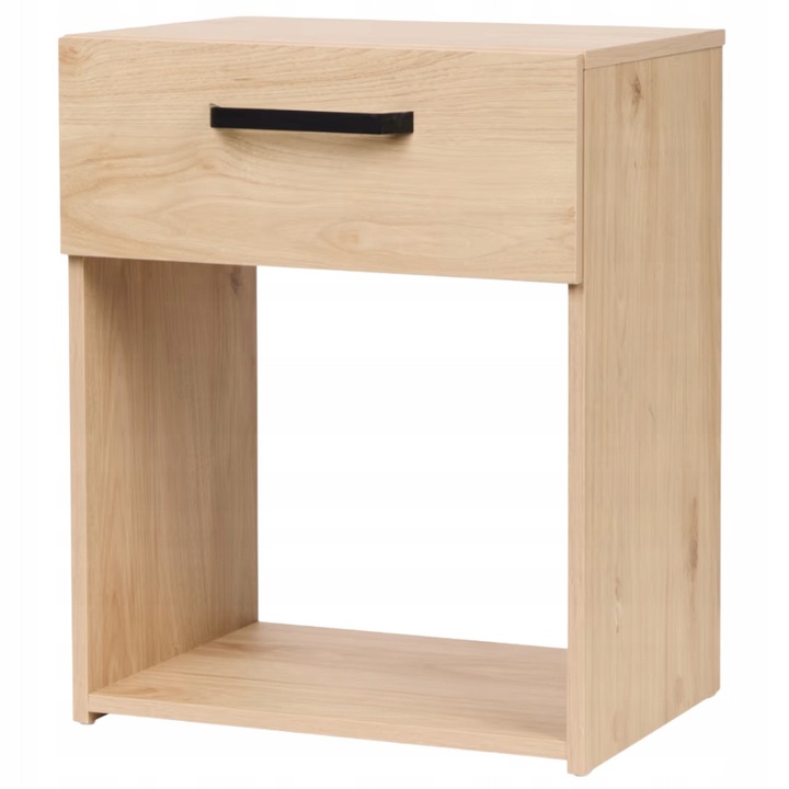 Stolik Noptiere, 38x30x47cm, 1 szuflada, culoare maro, din lemn certificat FSC