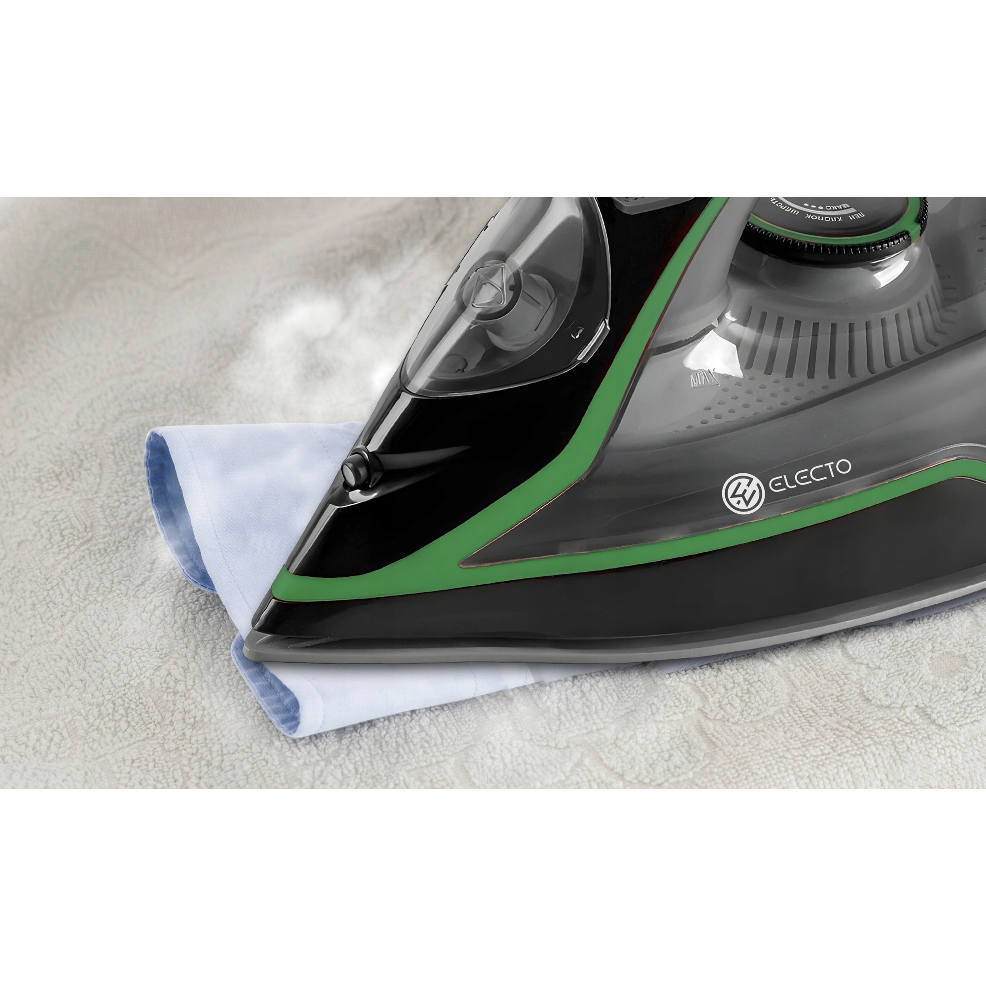 Fier de calcat cu abur Electo 3000W ceramic, functie anti-drip, 380ml, verde