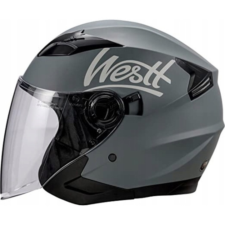 Casca moto Westt XL 59-60 cm, design aerodinamic, sistem de ventilatie, neagra