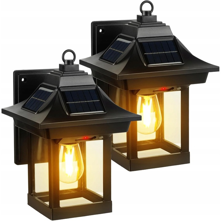 Kinkiet solar exterior retro, 2x 240 lm, IP65, senzor de miscare