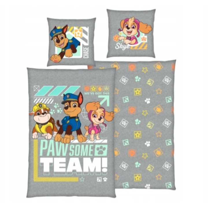 Ágyneműhuzat garnitúra, Mancs őrjárat, 160x200cm, 100% pamut, Oeko-Tex tanúsítvány