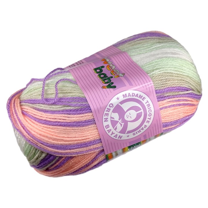 Garnitur tricotat Madam Tricote SWEET BABY, 100% acril, 5x100g, multicolor