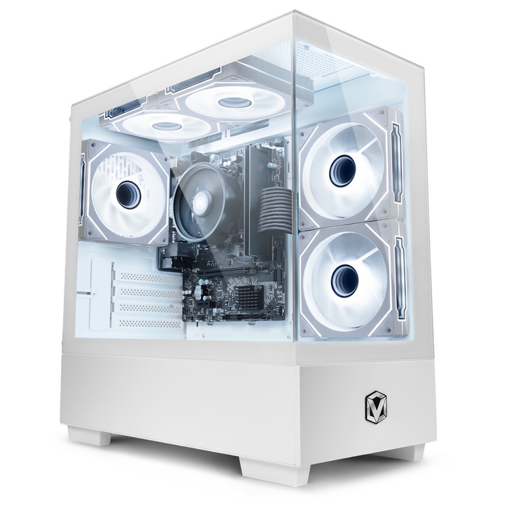 PC Desktop Vibox I-55, Ryzen 3 3200G 4,0 GHz, 16 GB RAM, 1 TB SSD, Alb, 20x36x41cm