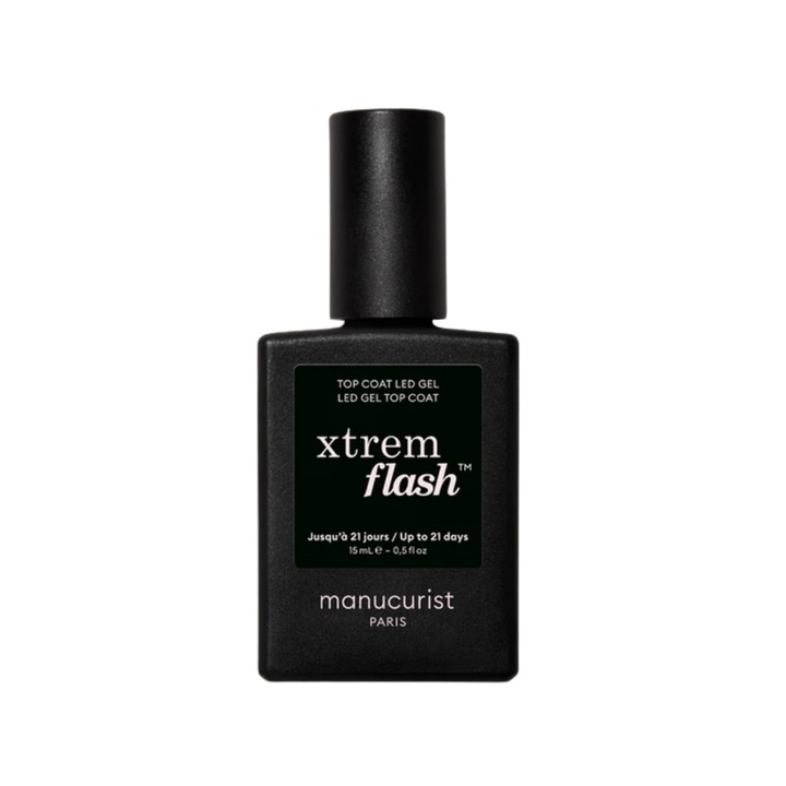 Top Coat Manucurist Xtrem Flash 15ml, efect gel, stralucire intensa, usor de indepartat