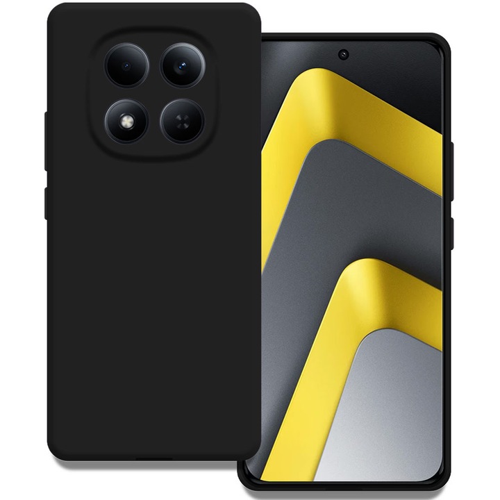 Husa pentru Xiaomi Poco M8 Pro 5G, Color Shield, Interior de catifea, Suprafata aderenta, Protectie antisoc, Margini ridicate, Regular Fit, Silicon, Negru