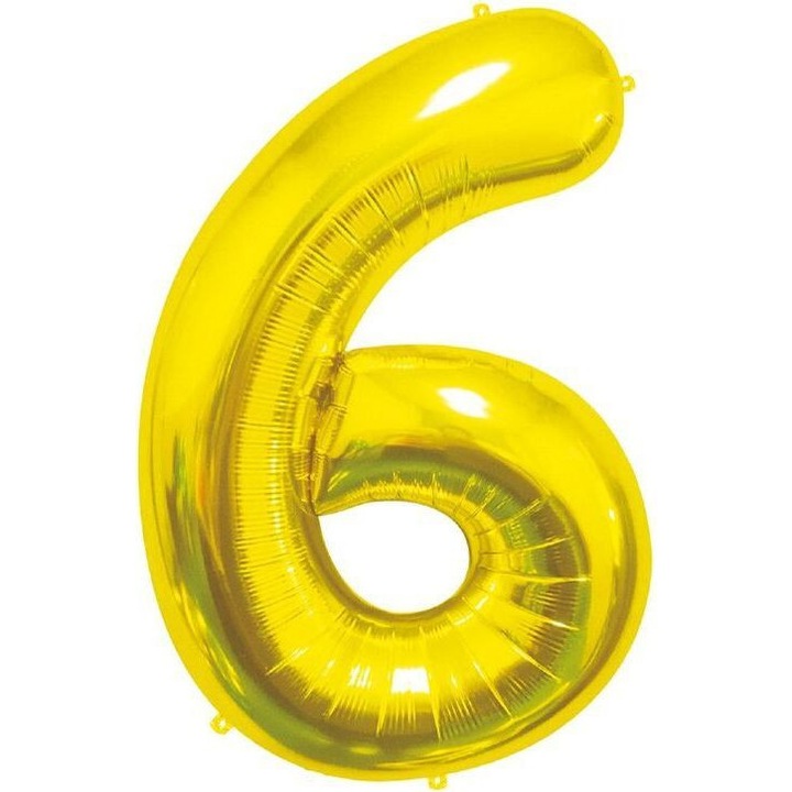 Фолиев балон 6, Godan, златен, 85см, комплект 1 бр