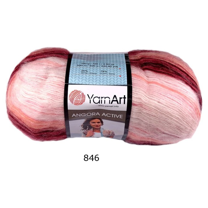 Fire textile Angora Active, 25% mohair, 75% acril, 100g/500m, multicolor