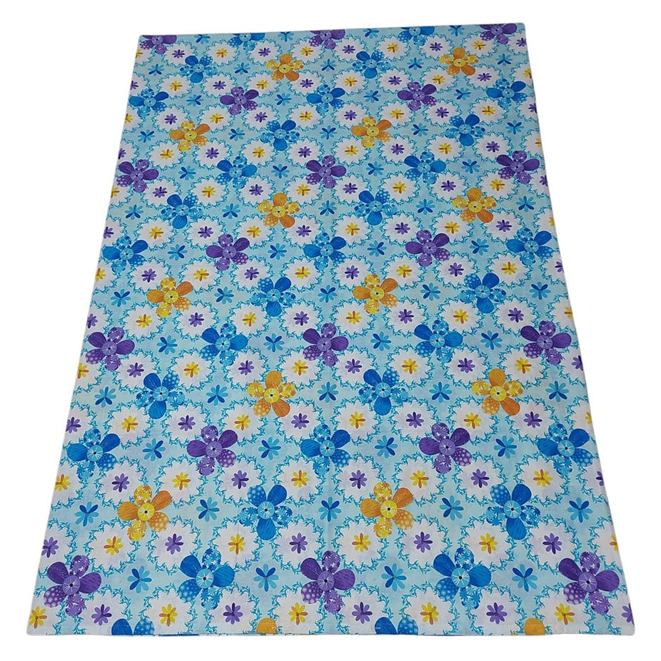 Lenjerii de pat - Husa pilota 130x190 cm, M015 Floral Joy Albastru, 1 Persoana, Albatex Home
