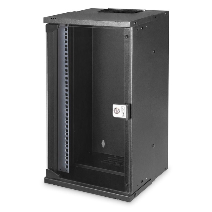 Fém szekrény, Digitus, DN-49105, 12U, 10", 595x315x300mm, fekete RAL9005