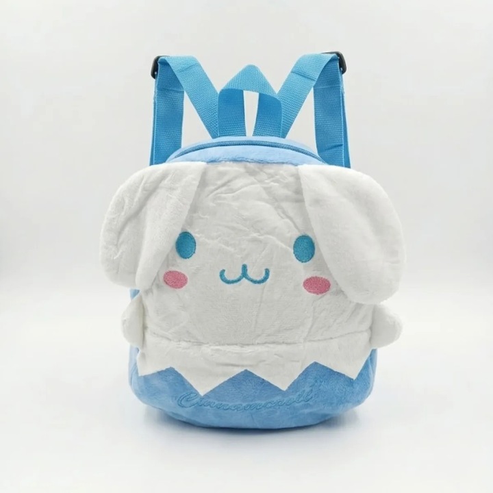 Ghiozdanel plus tip Cinnamoroll albastru alb, 21x16x6 cm, model kawaii cu bretele reglabile, ABYZ