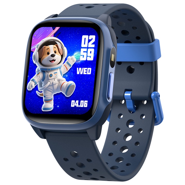 Ceas inteligent pentru copii ZONEY H90PRO, cu camera duala, jocuri, negru, 1.4 inch