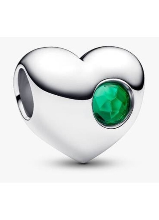 Charm Pandora Moments 794161C05, Inima, Argintiu/Verde