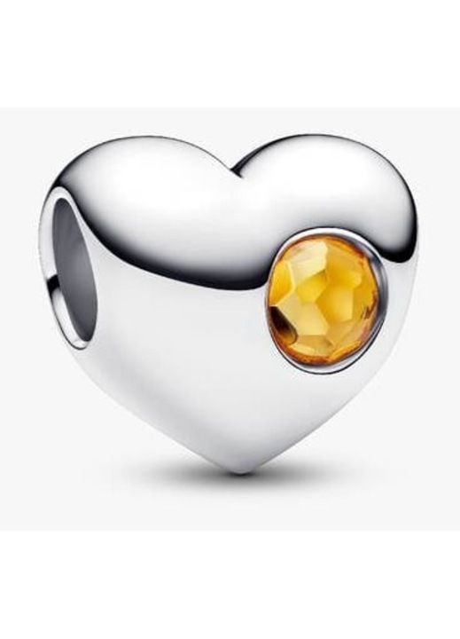 Charm Pandora Moments 794161C11, Inima, Argintiu/Galben