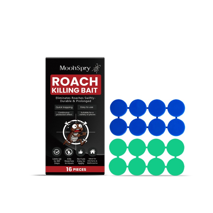 Dispozitiv de prindere a gandacilor, 16 statii de atractie + 16 autocolante, pentru interior, dimensiune compacta