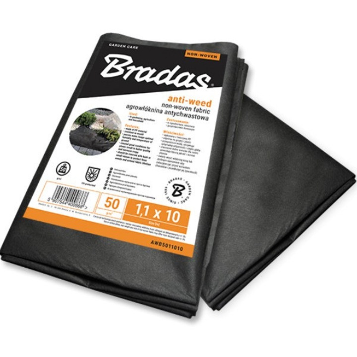 Agrofibra anti-buruieni BRADAS, 1,6x5m, 50g/m2, neagra