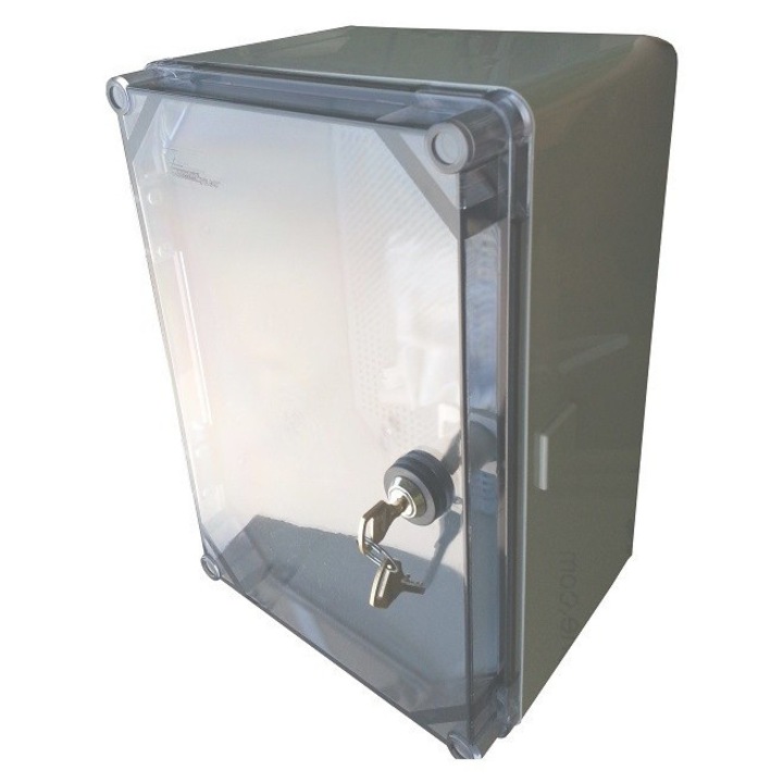 Uni Mini/T ház szerelőlappal, IP65, átlátszó/világosszürke, 300x200x160mm