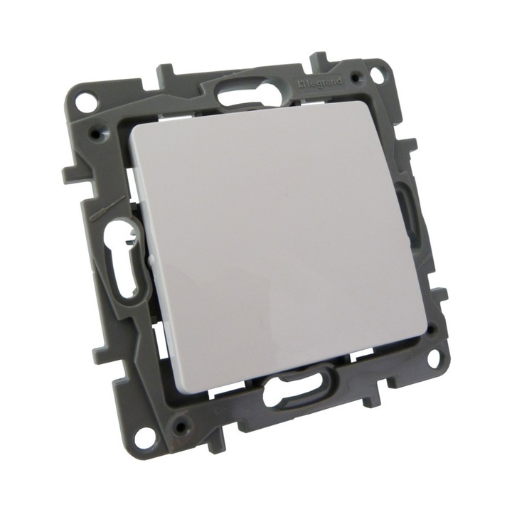 Vékony csengőgomb 6A Niloe eco fehér 76x76x45,5mm