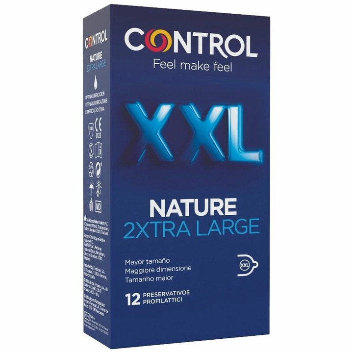 Prezervative CONTROL CONDOMS XXL, 12 bucati, anatomic, extra mare