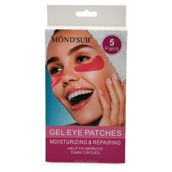 Patch-uri pentru ochi, Global Fashion, gel hidratant și reparator, set 5 perechi, pentru ten uscat