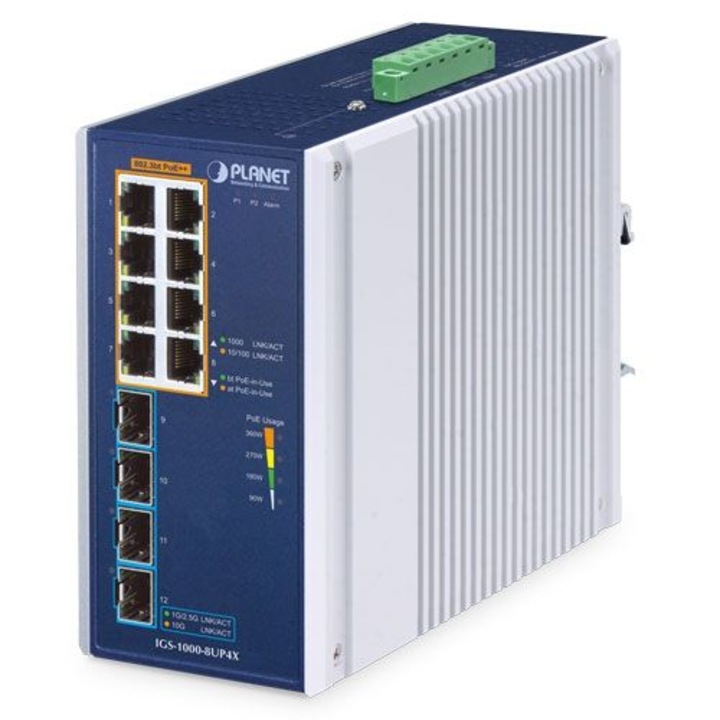 Switch Planet IGS-1000-8UP4X, 8 portos 10/100/1000 Mbps