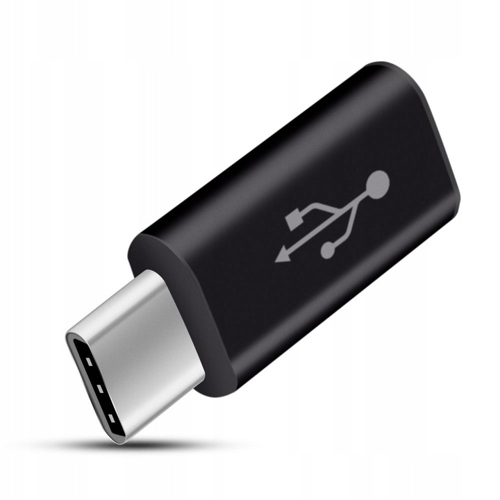 Adaptor Micro USB la USB Type-C, negru, 480 Mbps, compact