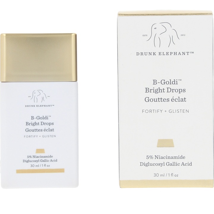 Iluminator lichid DRUNK ELEPHANT B-GOLDI BRIGHT DROPS, 30 ml, auriu, pentru toate tipurile de ten