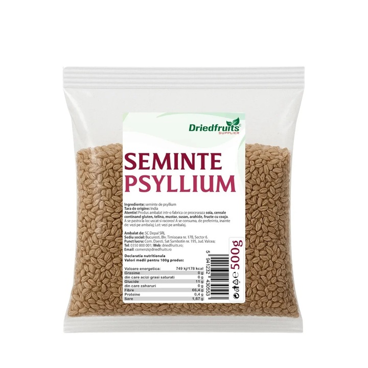 Seminte de psyllium, Dried Fruits Supplier, 500 g, bio