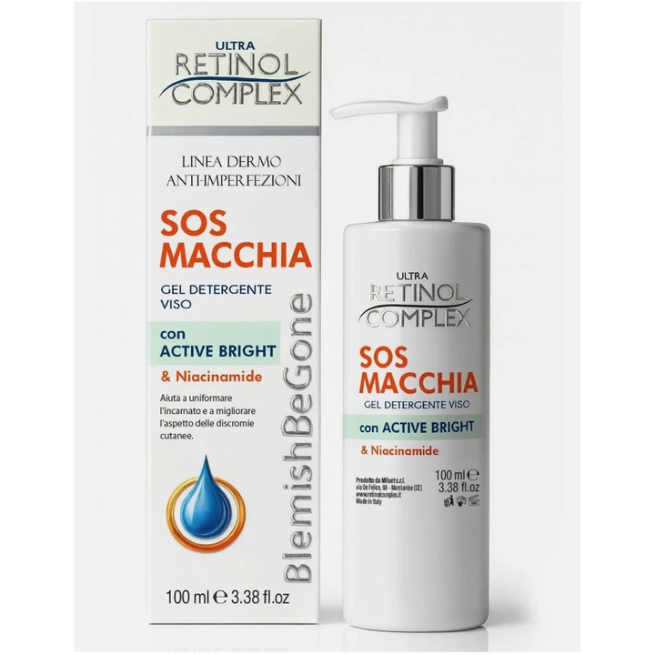 Retinol Complex arctisztító gél, 100 ml, bőrhibák ellen, ragyogó bőrért