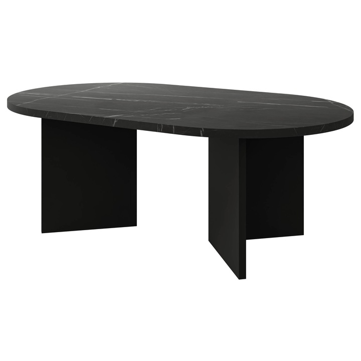 Masuta Delkow 22 mm, MIRJAN 24, negru / marmura negru, 65x110x42 cm