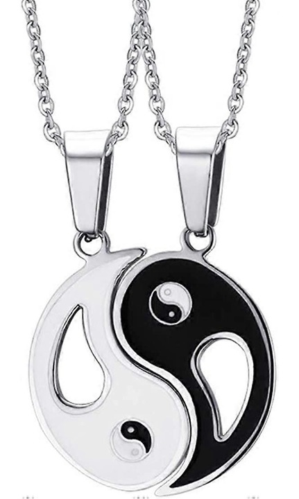 Set 2 coliere pentru dama cu pandantiv, metal