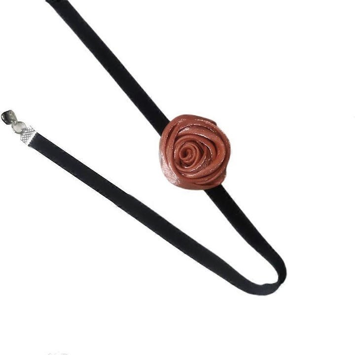 Colier elegant, portocaliu, 1pc, material catifea