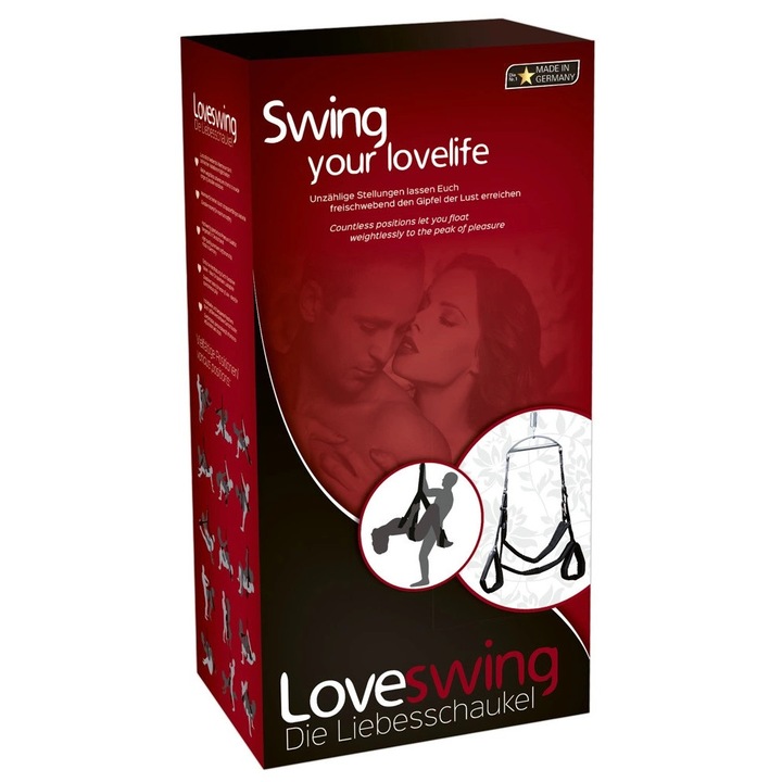 BDSM люлка Joydivision Love Swing, 150 кг, широки и подплатени каишки, комплект с аксесоари за монтаж