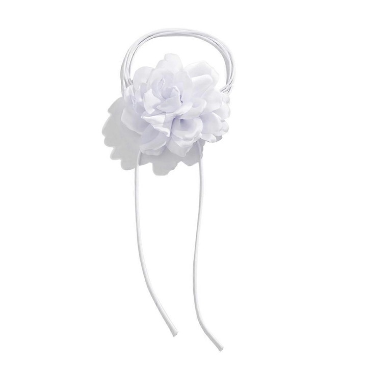 Colier cu pandantiv trandafir, 12cm, alb set bijuterii dama