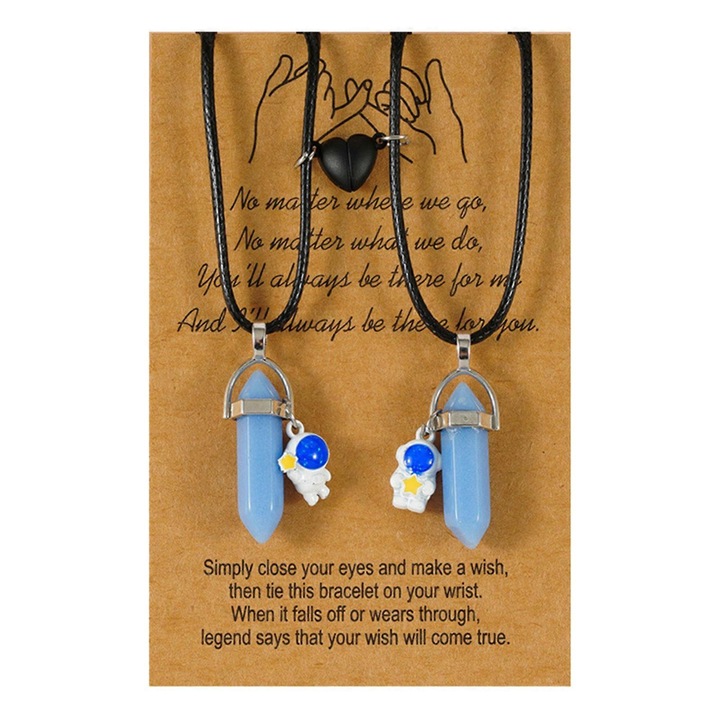 Set 2 coliere, luminoase, design hexagonal, negru, 45cm