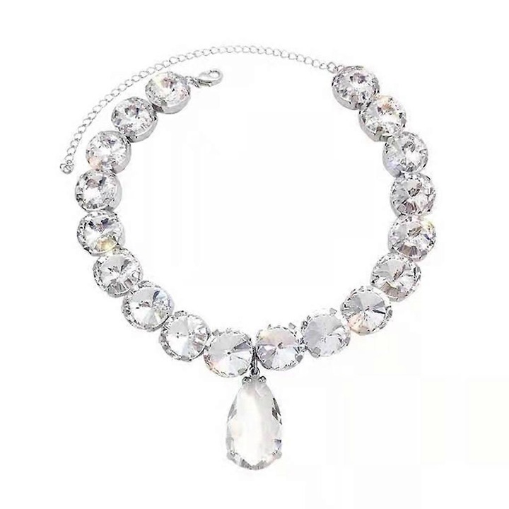 Colier choker cu strasuri, lungime 44cm, set bijuterii pentru femei