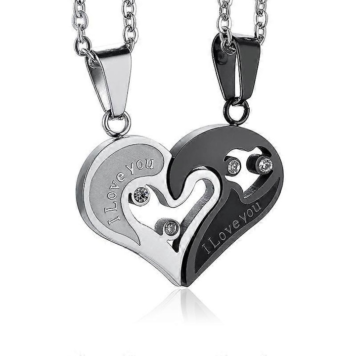 Set coliere cu pandantiv inima pentru cupluri