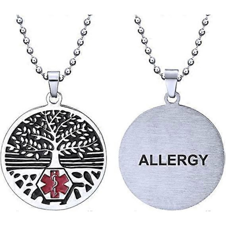 Colier medical din otel inoxidabil cu pandantiv