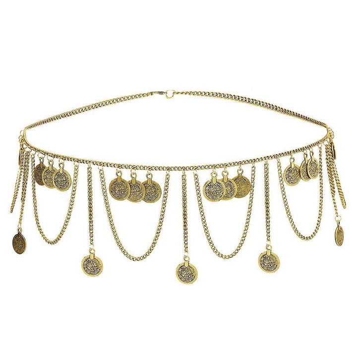 Női deréklánc Fém arany lánc ékszer nyaklánc stílusú testlánc öv