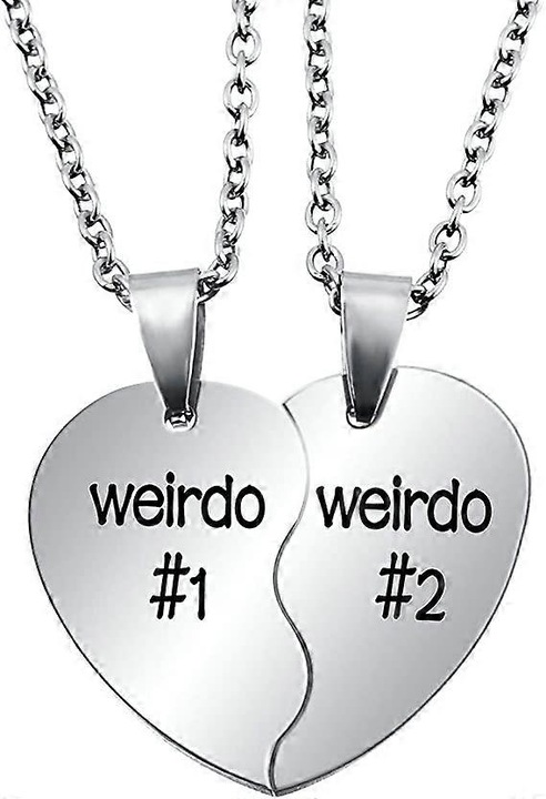 Set 2 coliere prietenie, din inox, 20 inches, pentru fete si baieti