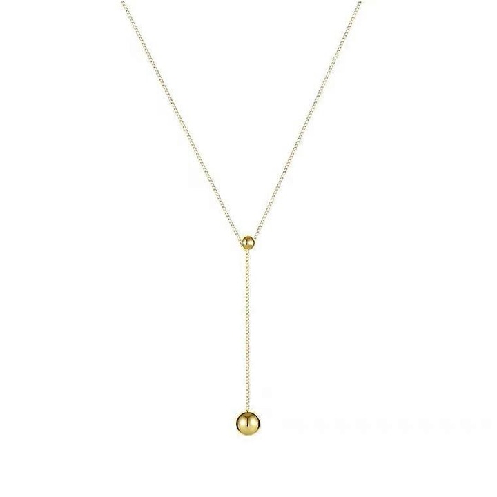 Colier dama, din argint s92, design simplu, elegant, auriu