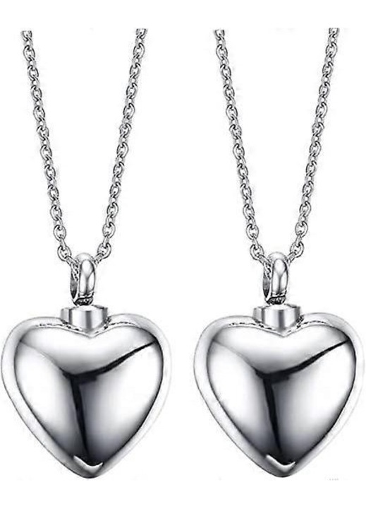 Colier urna memoriala, set de 2, forma inima, pentru femei, 19.7 inches, 0.7x1 inch