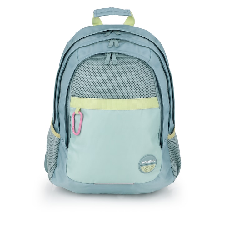 Rucsac Gabol Whisper, Cu trei compartimente, Material impermeabil, 44 x 32 x 18cm, Verde mentă