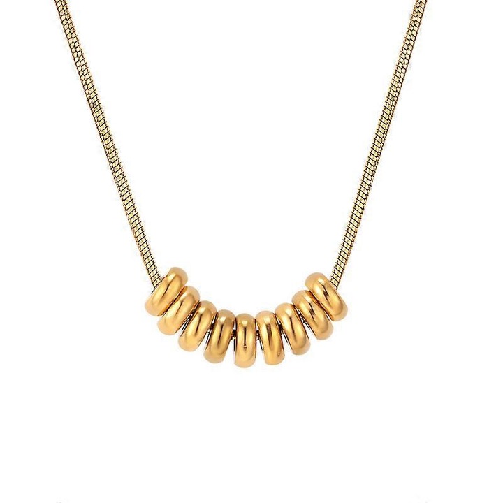 Colier dama, placata cu aur de 14k, design in forma de spirala, lungime ajustabila 40-45cm