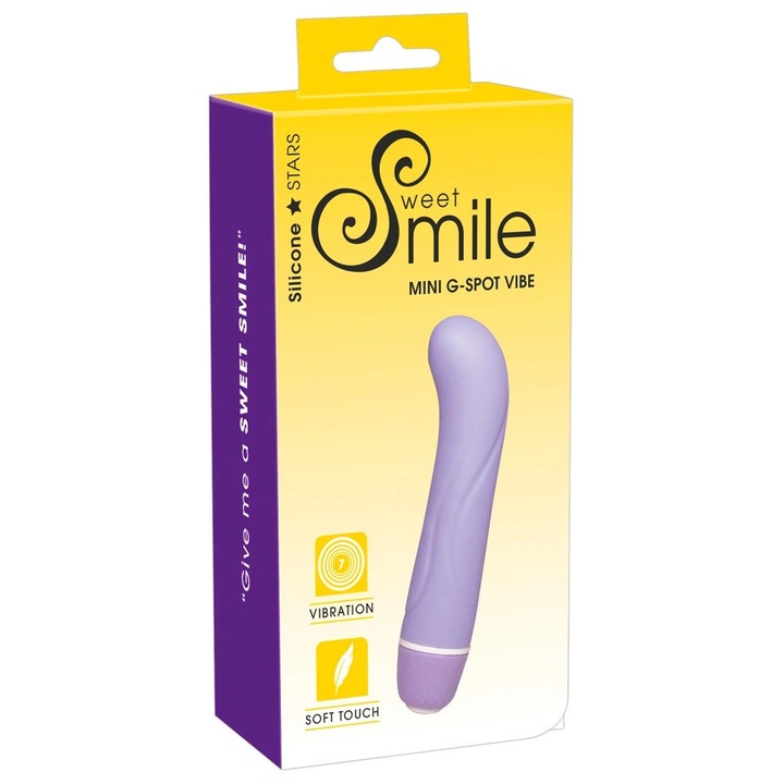 Мини вибратор Sweet Smile, 7 режима, 12,4x2,3-2,6 см
