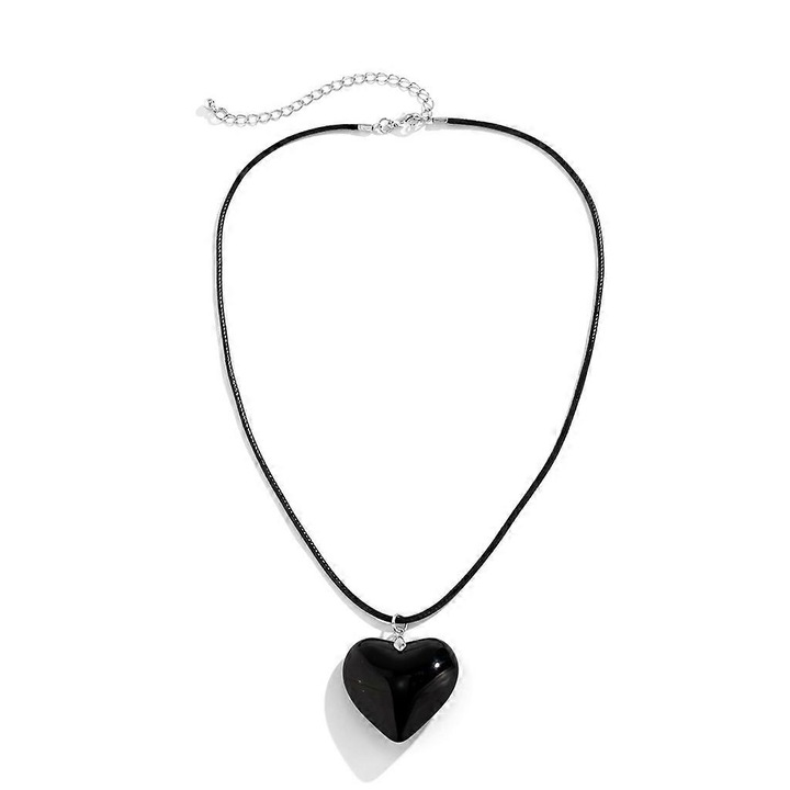 Colier cu pandantiv dragoste, cristale, multicolor, 4cm, set 1 buc